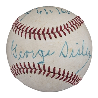 1965 George Sisler Signed & Inscribed OAL Cronin Baseball (PSA/DNA)